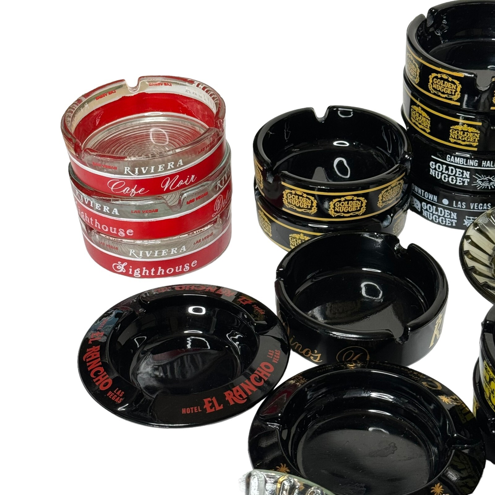 23 Vintage Las Vegas Glass Ashtrays El Rancho Stardust Riviera Golden