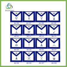MASONIC BLUE LODGE OFFICER APRONS EMBROIDERED - SET OF 16 BEST QUALTY