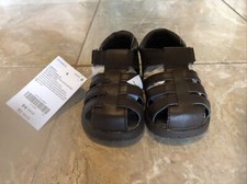 NWT GYMBOREE Boys Chocolate Brown Fisherman Sandals Size 4 Baby