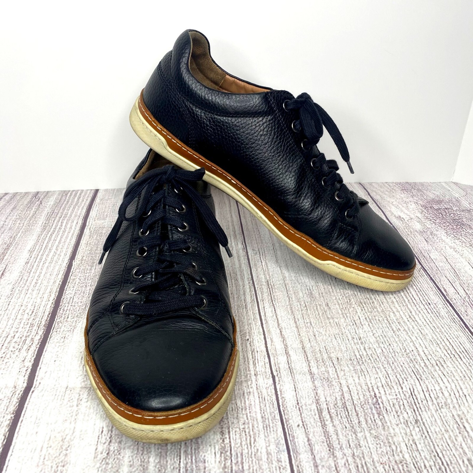 SAOLA Allen Edmonds "PORTER CITY" Sneakers Derby Casual Uomo 10.5 D Pelle Nero