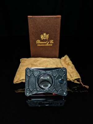 Black Python Pattern and Red Leather cigar cutter  by Brizard and Co NIB
