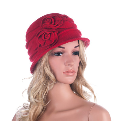 Knit Beanie Beanie Womens Burgundy Hat 1920s Gatsby Womens Flower