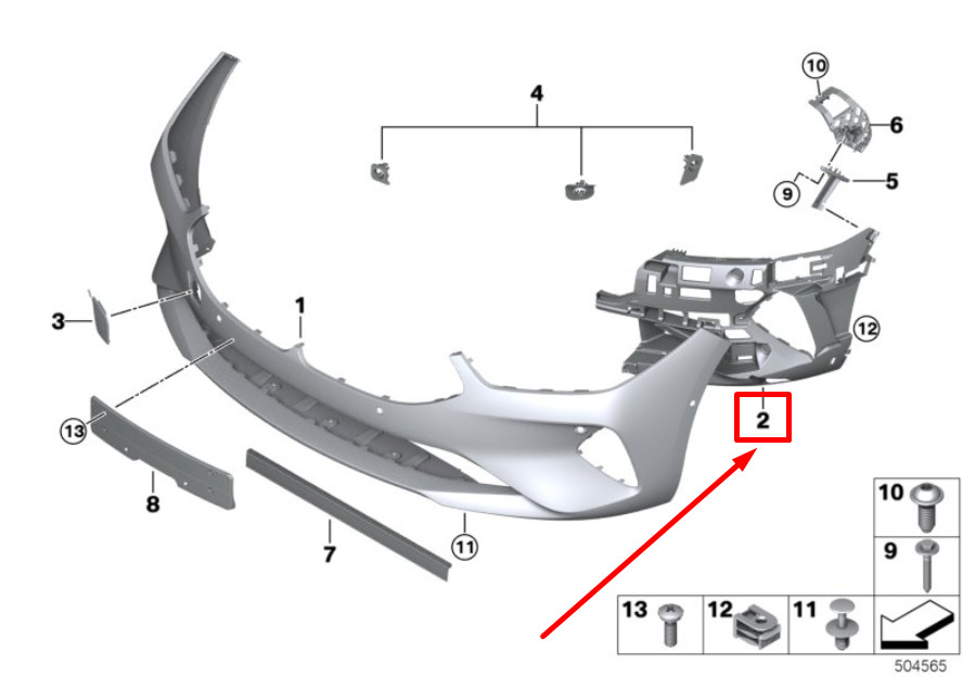 NEW BMW M8 GRAN COUPE G16 FRONT LEFT BUMPER INSERT 51117420881 