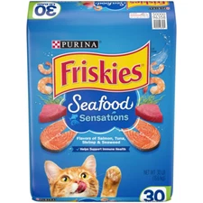 Purina Friskies Dry Cat Food High Protein Seafood Sensations, 30 Lb Bag 🐱🐱