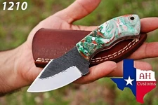 CUSTOM HAND FORGED RAILROAD CARBON STEEL KNIFE &RISEN HANDLE NO DAMASCUS AH-1210