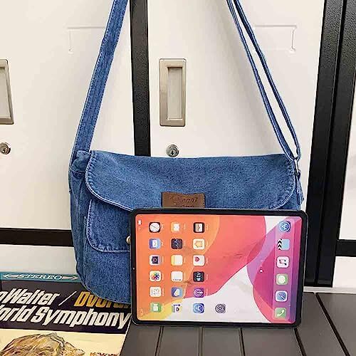 Retro Women's Denim Bag Large Capacity Shoulder Bag jeans bag Messenger bag Luxury Women Bags