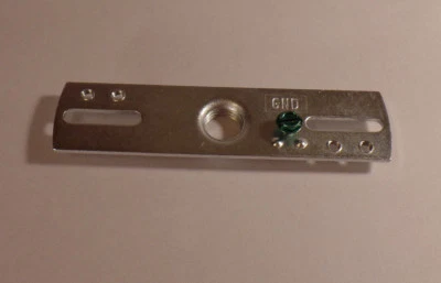 New 4 1/8" Steel Crossbar For Canopy & Lamps, 1/4F Tap, Ground Screw, 14 Gauge