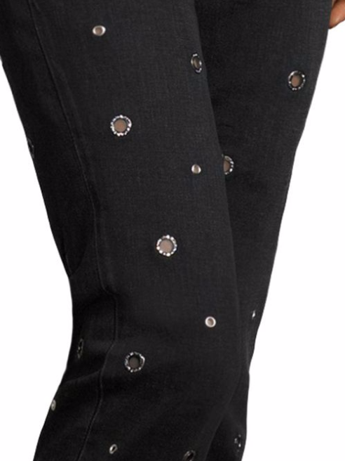 Hudson Popular products USA RILEY Rhinestone Selling Grommet Studded 29 BLACK Sz Jeans NW