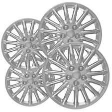 Brand New Set Of 4 Semi-universal 16 Inch Chrome Snap-on Hubcaps With 15 Spokes
