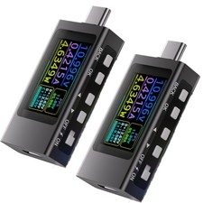 2 PCS USB C Power Meter Tester Digital Multimeter LCD Voltmeter 240W/40V/12A