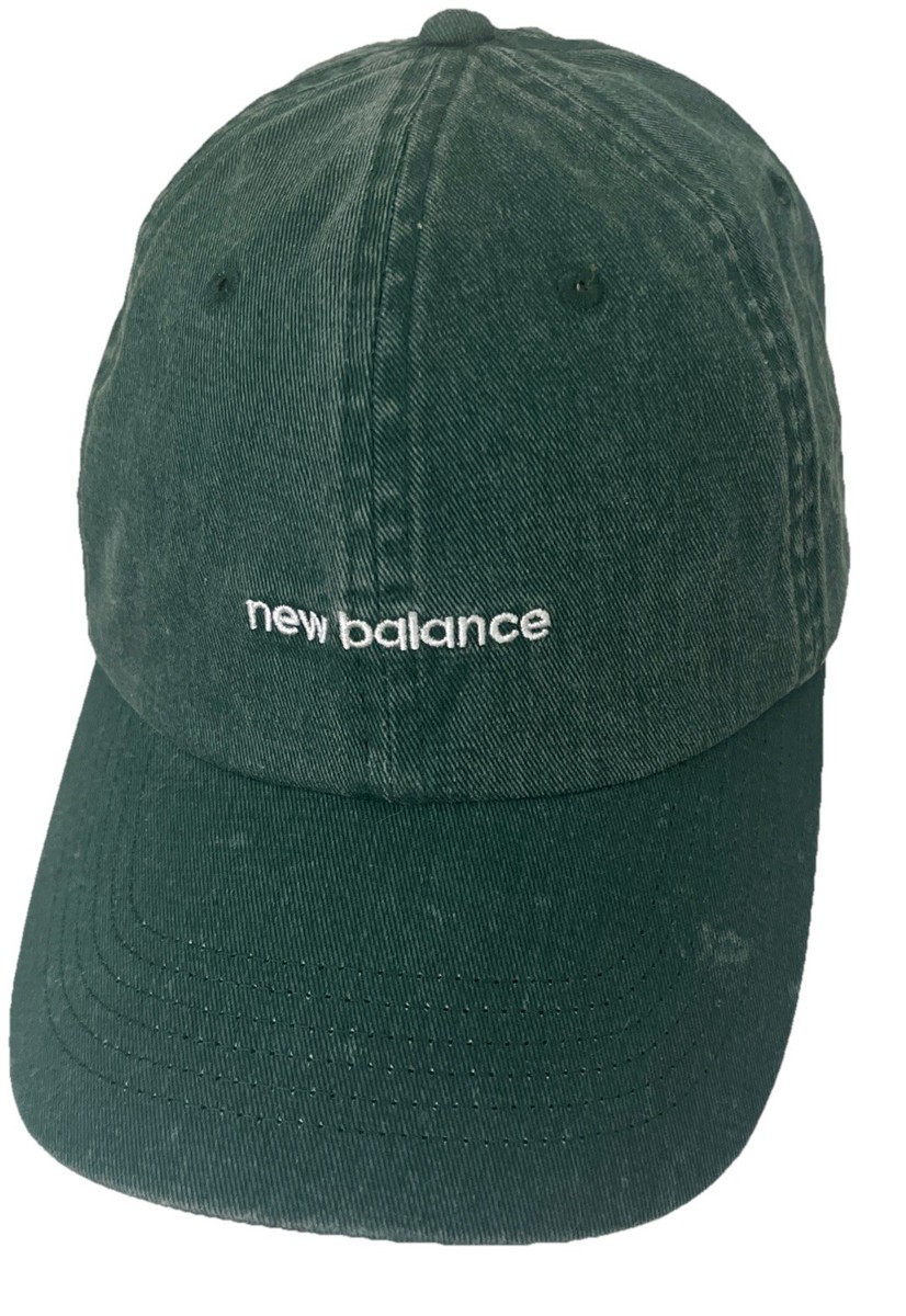 New Balance Mens Logo Baseball Hat Cotton Canvas Sunwashed Green