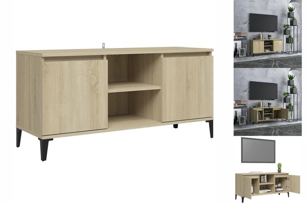 Tv-Schrank Mit Metallbeinen Sonoma Eiche 103,5X35X50 Cm Lowboard-image