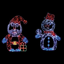 Christmas Decoration LED Sign Motif Santa Snowman 50cm Outdoor In 240 LED Lights