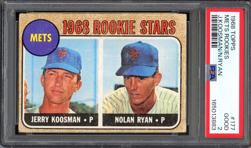 1968 Topps #177 Nolan Ryan Rookie PSA 2 Vintage HOF RC Baseball Card (3883)