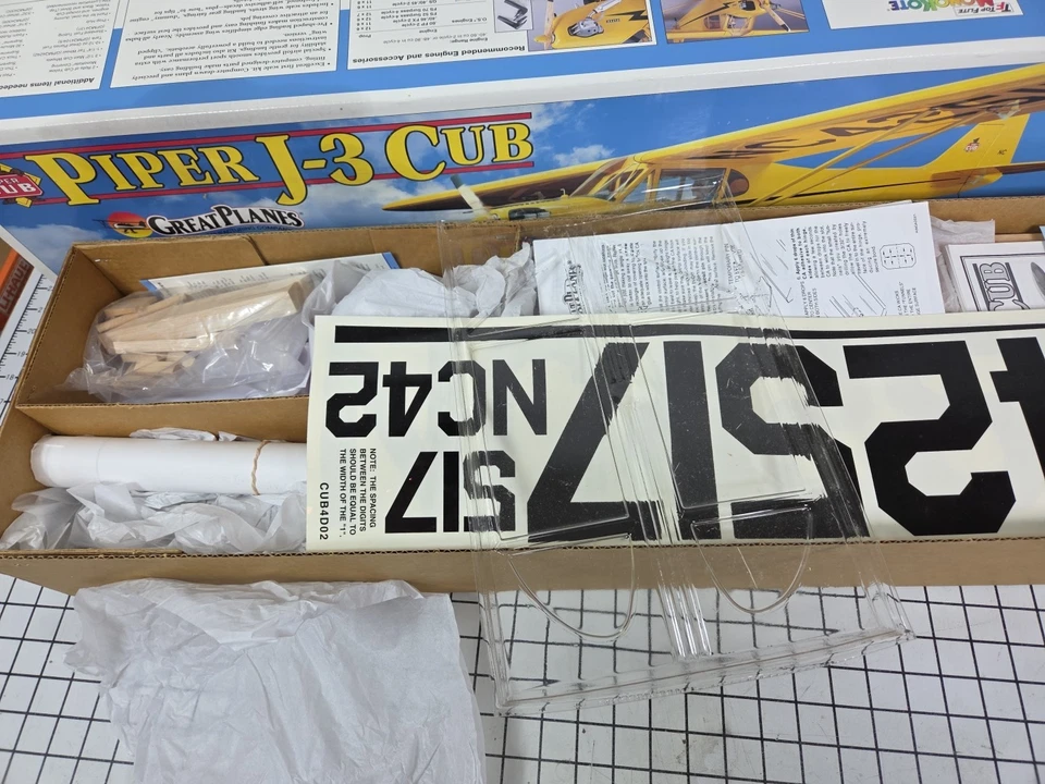 Great Planes J-3 Piper Cub .40-.60 Size R/C Airplane Kit GPMA0160 *NIOB READ* - Image 4 of 4