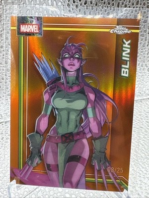 2026 Topps Chrome Marvel Comics Blink 8/25 Orange Refractor /25