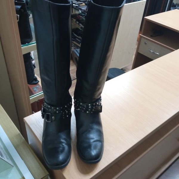 Women Tosca Blu Ankle Boots Black Leather 38