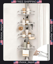 Seirione Rustproof Corner Shower Caddy Tension Pole Bathroom Organizer