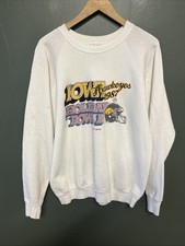 Vintage 80s Iowa Hawkeyes Sweatshirt XL USA Made Logo Fruit of The Loom
