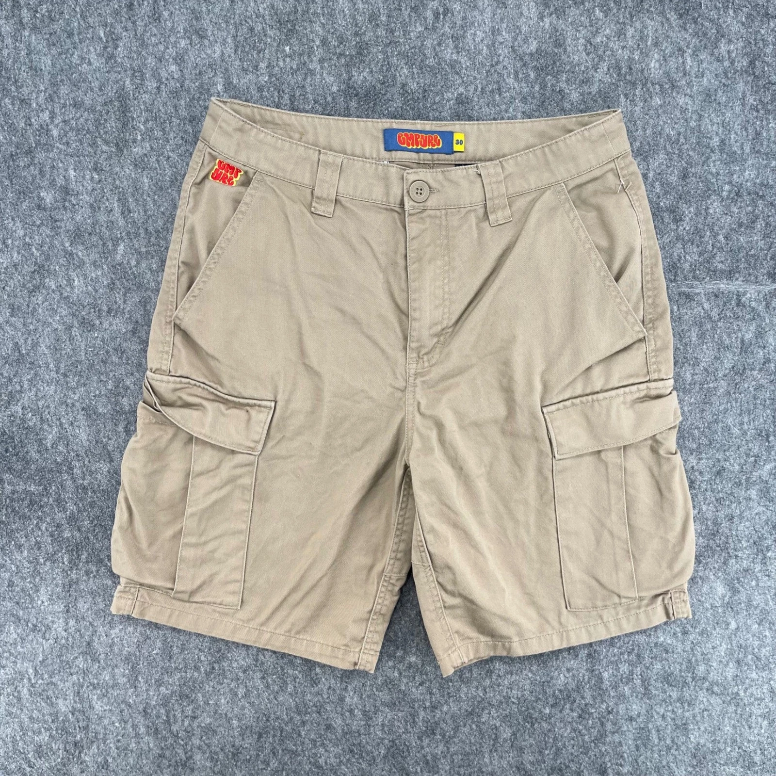 Empyre Cargo Shorts Mens 30 Tan Khaki Skate Casual Relaxed Fit Cotton Blend