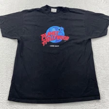Vintage Planet Hollywood Chicago T-Shirt Mens XL Black Graphic Tee