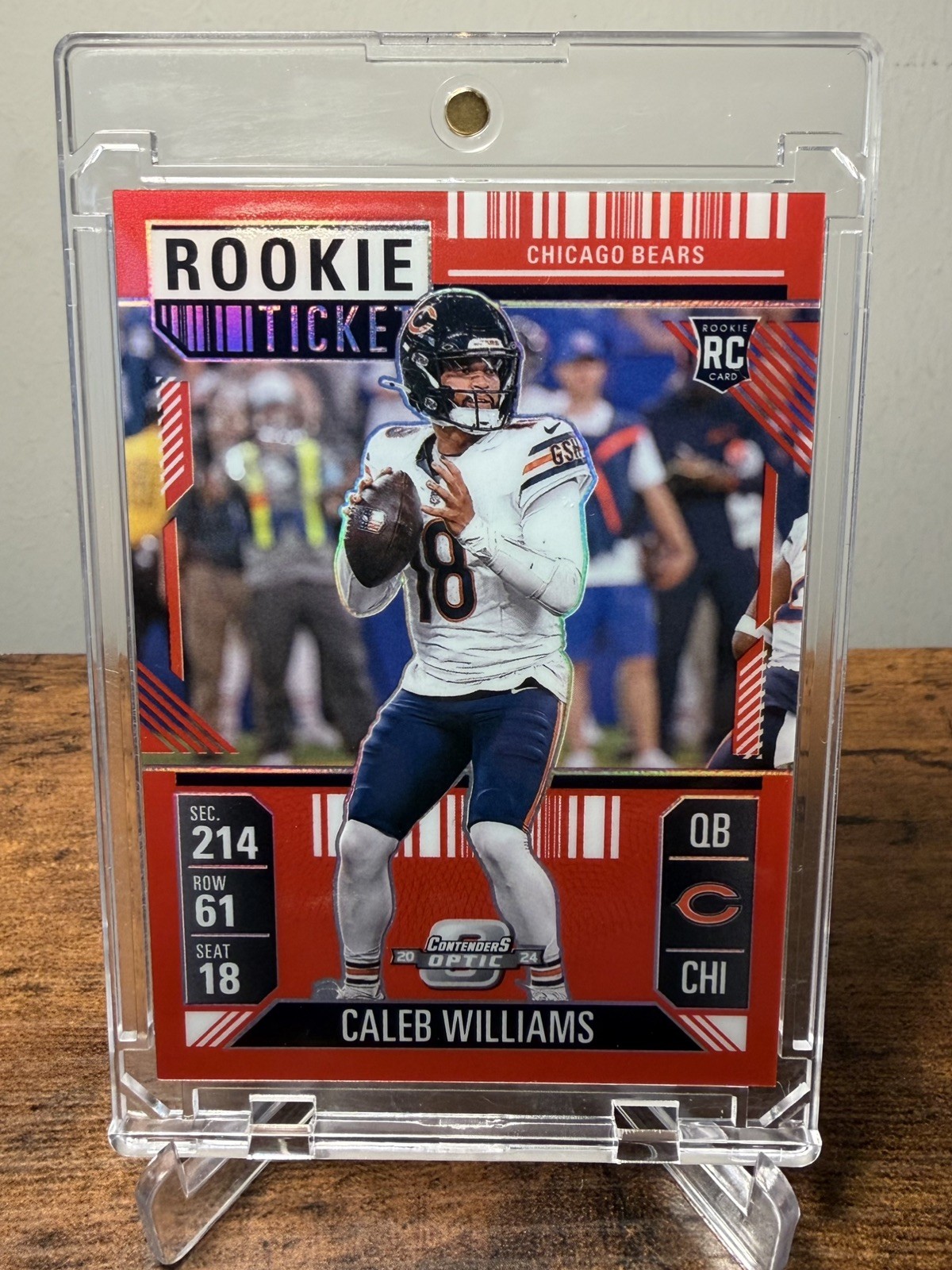 2024 Panini Contenders Optic Rookie Ticket Caleb Williams #68 Red Prizm /199