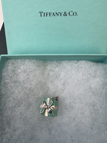 Tiffany Enamel And Sterling Silver ‘Box’ Present charm - Rare - Discontinued