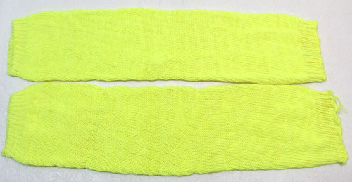 Vintage 1980s Leg Warmers Bright Yellow Slouch Knit Neon Aerobic Workout Ballet