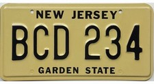 New Jersey PROTOTYPE License Plate #BCD 234