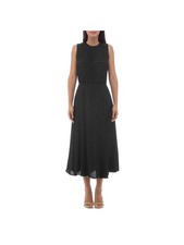 COLLECTION BY BOBEAU Womens Black Tie Sleeveless Tea-Length A-Line Dress XS