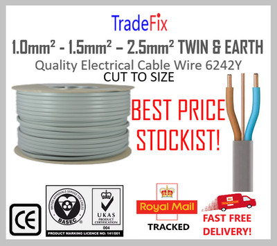 2,5 mm² - 1,5 mm² - 1,0 mm² Doppel- & Erdqualität Elektrokabel Leitung BASEC 6242Y