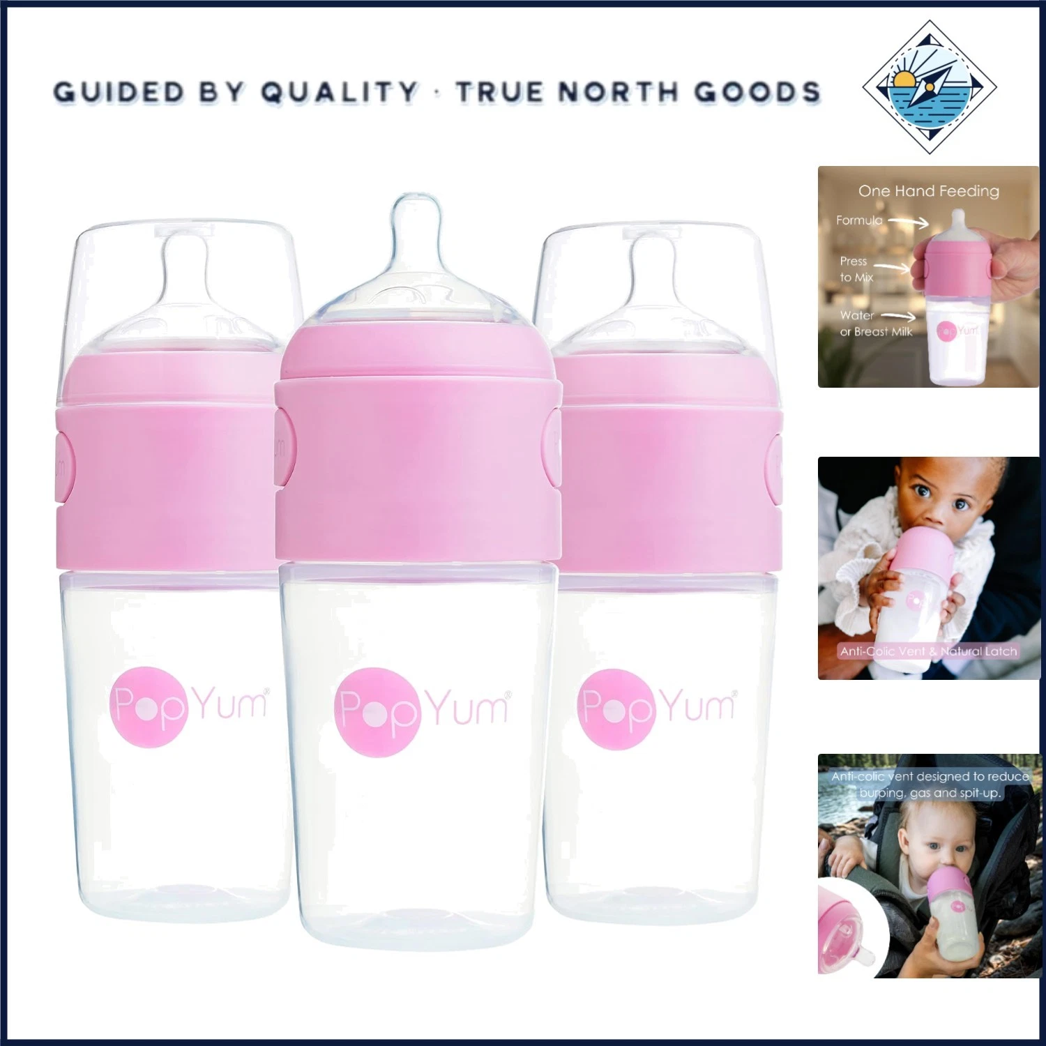 3-Pack Pink Baby Bottles, 9 oz Capacity with Medium Flow and Easy Mixing Design
Opens in a new windo