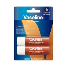 NEW! Vaseline Lip Therapy Cocoa Butter Twin Pack, Softening, Nourishing
