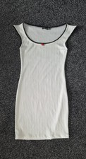 new boohoo white red rose bud mini bodycon dress