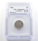 1925 Indian Head Buffalo Nickel Mint Error Lamination Authentic ICG *3570