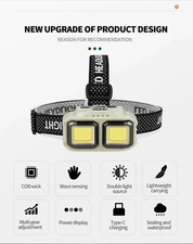 LED Headlamp Rechargeable Bright Defused Light Flashlight