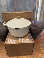 OUR PLACE “Perfect Pot” | 5.5 Qt. Pot + Lid + Spoon | Vanilla Bean - New In Box!