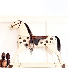 Antique Primitive Glider Rocking Hobby Horse Rustic Carved Wood For Decor