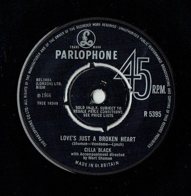 Cilla Black - Love's Just A Broken Heart/Yesterday R5395 VG Hear It!