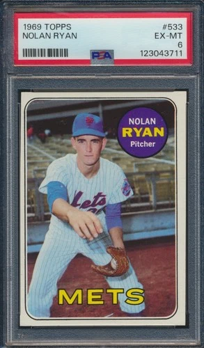 1969 TOPPS BASEBALL #533 NOLAN RYAN PSA 6 EX-MT HOF *2nd YEAR*
