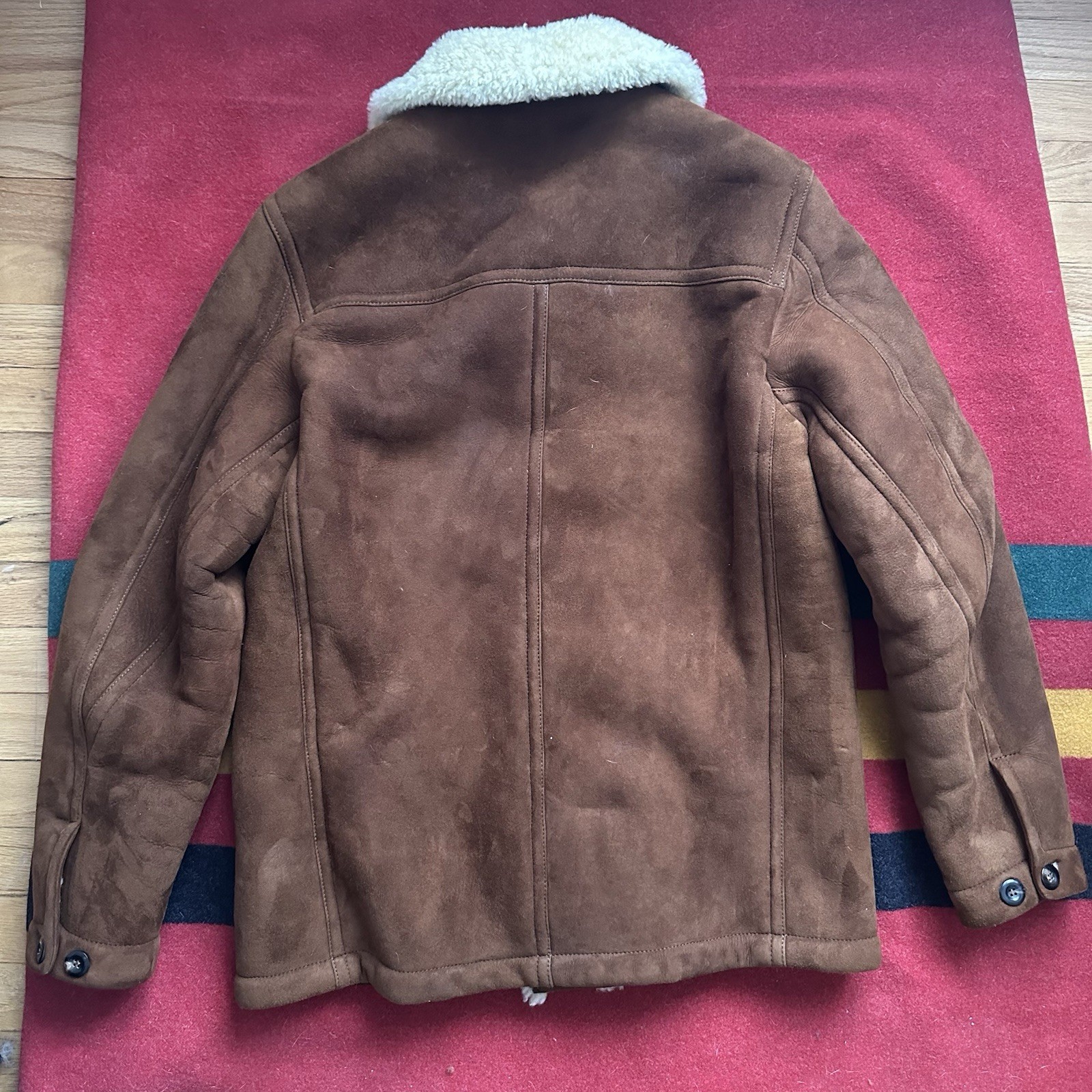 Rare- Best Made Francis Mallmann Suede Shearling Lined Leather Coat - Size Small - second product detail image