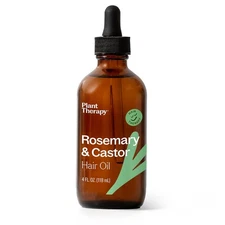 Plant Therapy Rosemary & Castor Oil - 4 oz Hair Treatment for Growth, Shine,... 