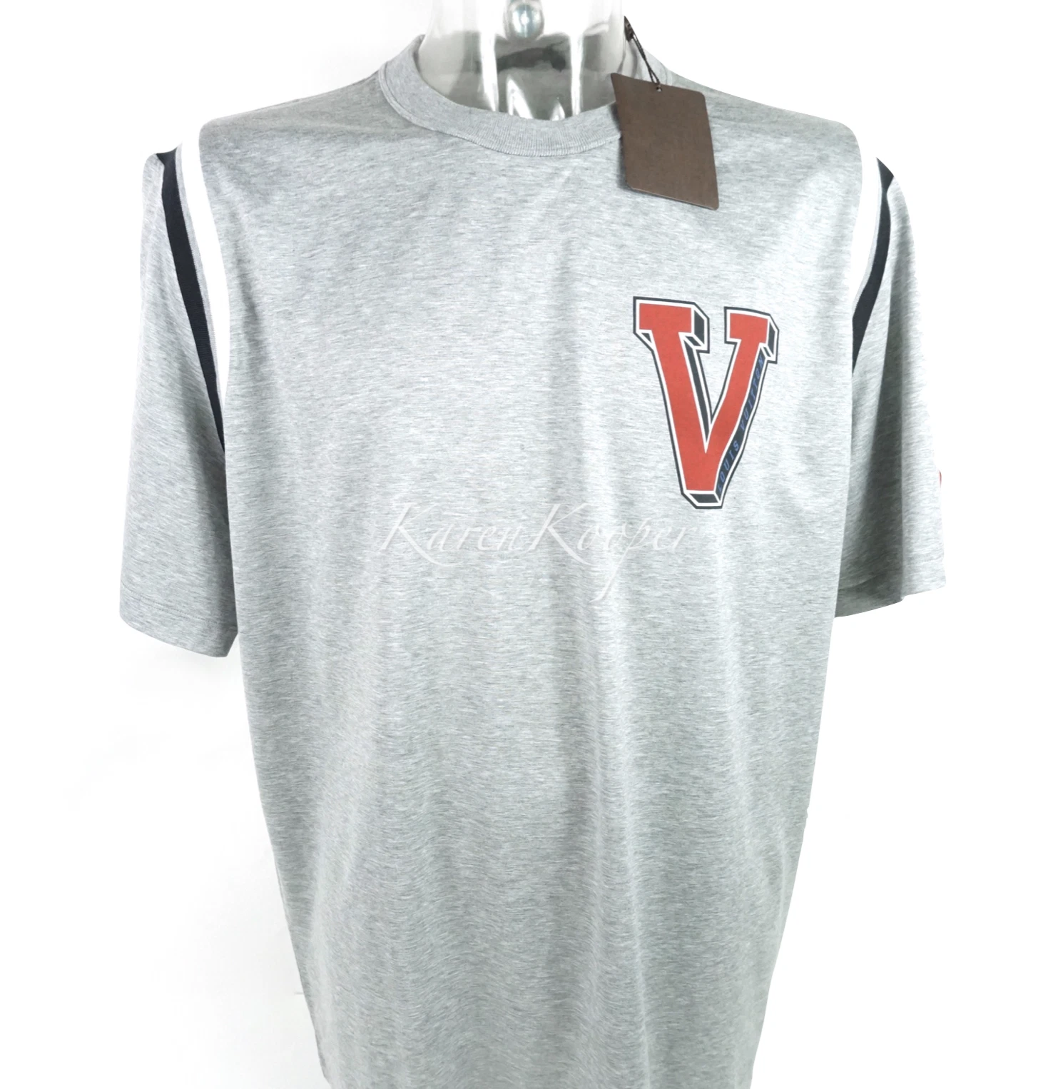 LOUIS VUITTON（LV） T SHIRT AUTENTICA LOUIS VUITTON UOMO LIMITATA GRIGIO HEATHER VARSITY XXXL RARA