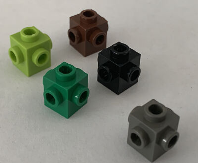 LEGO Parts 4733 (2pcs) Brick, Modified 1 x 1 w Studs on 4 Sides