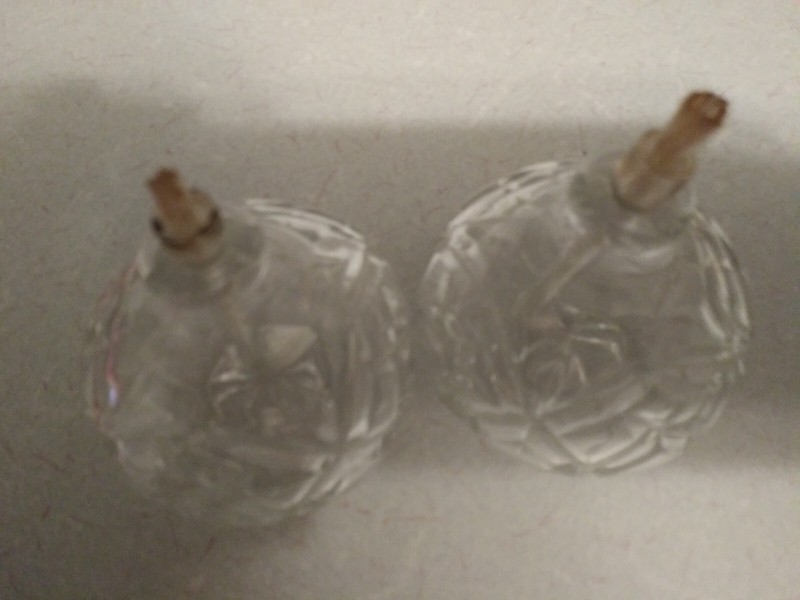 Pair of Crystal Oil Candles with wicks