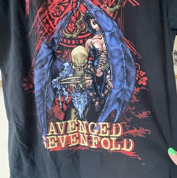 T-shirt Double Face Avenged Sevenfold A7X – City Of Evil 20 Ans – Taille M, Noir, Neuf Avec étiquettes