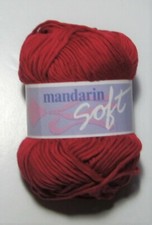 LOT of 10 ball Sandnes MANDARIN SOFT 100 cotton worsted yarn Color 042 RED