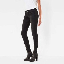 G-Star RAW Lynn Zip Grip Mid Skinny Dark Aged Cerro Denim Jeans 25W x 32L NWT