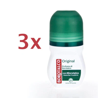 BOROTALCO ROBERTS deo roll-on Original 3x 50ml ohne Alkohol deoroller