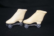 Vintage 60s Barbie White Roller Skates JAPAN Soft Squishy Plastic